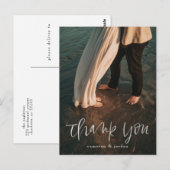 Cartes postales de Merci de script d'aquarelle (Devant / Derrière)