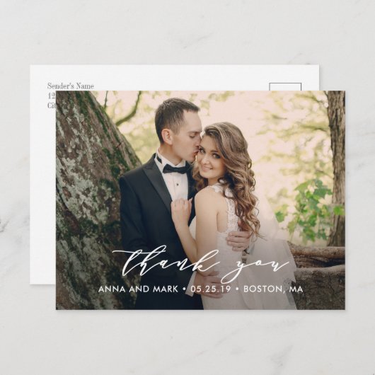 Cartes postales de Merci de script sans effort (Devant / Derrière)