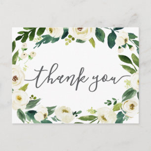 Cartes postales de Merci Mariage vert à fleurs bla