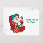 Cartes postales de Noël amusantes : Père Noël se l (Devant / Derrière)
