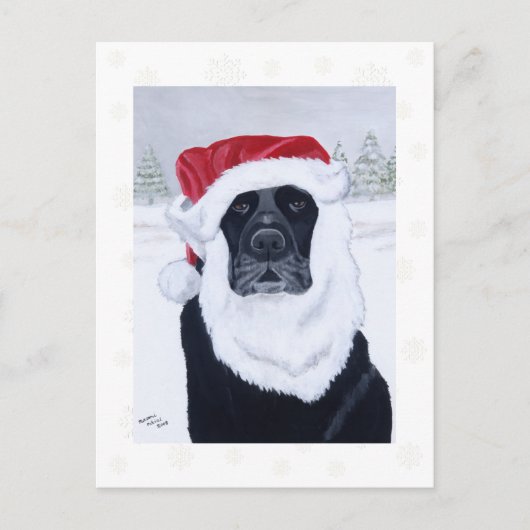 Cartes postales de Noël Black Labrador (Devant)