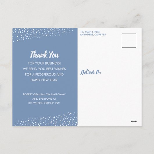 Cartes postales de Noël bleu (Dos)