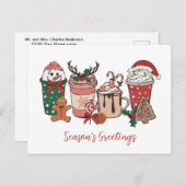 Cartes postales de Noël Café Cookies (Devant / Derrière)