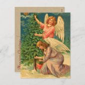 Cartes postales de Noël de l'Ange victorien (Devant / Derrière)