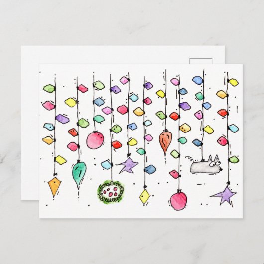 Cartes postales de Noël Doodle (Devant / Derrière)