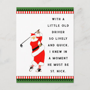 Cartes postales de Noël drôles de vacances de golf