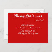 Cartes postales de noël du mari longue distance (Devant / Derrière)