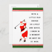 Cartes postales de Noël Funky Golf Holiday (Devant / Derrière)