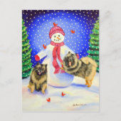 Cartes postales de Noël Keeshond (Devant)