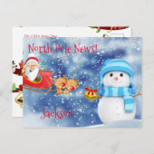 Cartes postales de Noël Pôle Nord (Devant / Derrière)