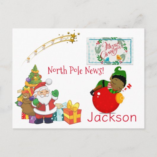 Cartes postales de Noël Pôle Nord Père Noël Elf (Devant)