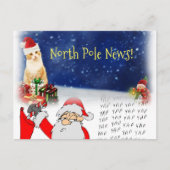 Cartes postales de Noël Pôle Nord Père Noël Kitten (Devant)