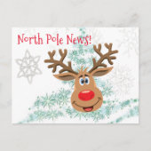 Cartes postales de Noël Pôle Nord Reindeen (Devant)