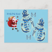 Cartes postales de Noël Pôle Nord Snowman (Devant)