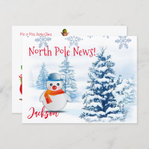 Cartes postales de Noël Pôle Nord Snowman
