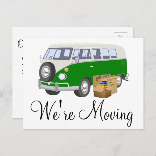 Cartes postales de notification de van rétro en mo (Devant / Derrière)