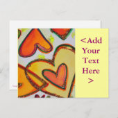 Cartes postales de passage des coeurs de rire (Devant / Derrière)