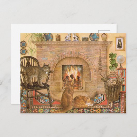 Cartes postales de peinture de chat (Devant / Derrière)