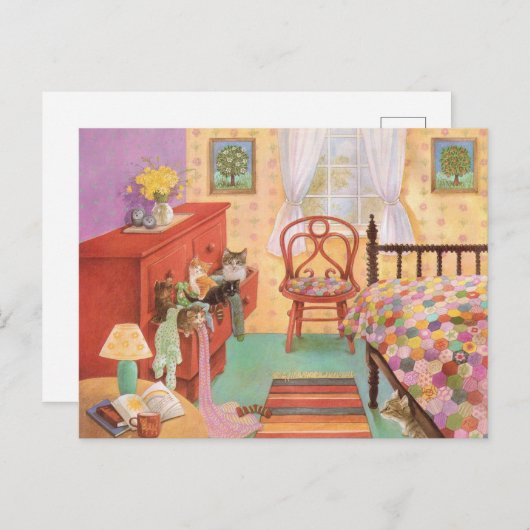 Cartes postales de peinture de chat (Devant / Derrière)