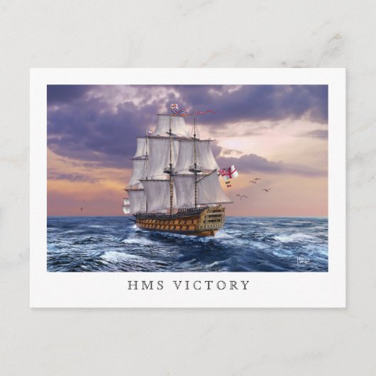 Cartes postales de peinture vedette HMS Victory (Devant)