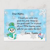 Cartes postales de Père Noël : mignon Snowman (Devant)