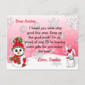 Cartes postales de Père Noël : mignon Snowman (Devant)