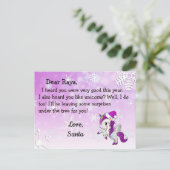 Cartes postales de Père Noël : Purple Unicorn à Sa (Debout devant)
