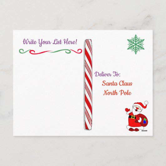 Cartes postales de Père Noël : Unicorne rouge à Sa (Dos)