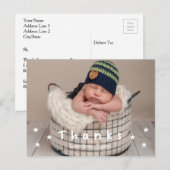 Cartes postales de photos de bébé merci (Devant / Derrière)
