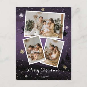 Cartes postales de photos de Noël Joyeux violet