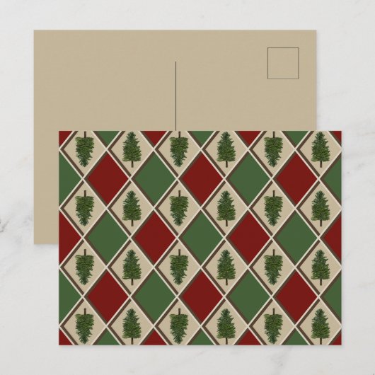 Cartes postales de pins et arlequin (Devant / Derrière)