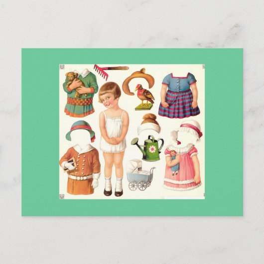 Cartes postales de poupée papier vintage (Devant)