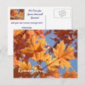 Cartes postales de rappel de service annuel (Devant / Derrière)