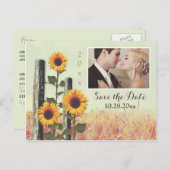 Cartes postales de rappel Sunflowers Carved Fence (Devant / Derrière)