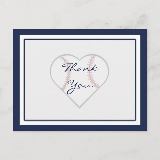 Cartes postales de remerciement de baseball (Devant)