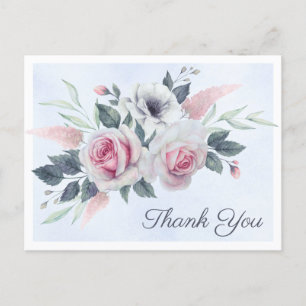 Cartes postales de remerciement Roses romantiques