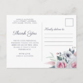 Cartes postales de remerciement Roses romantiques  (Dos)