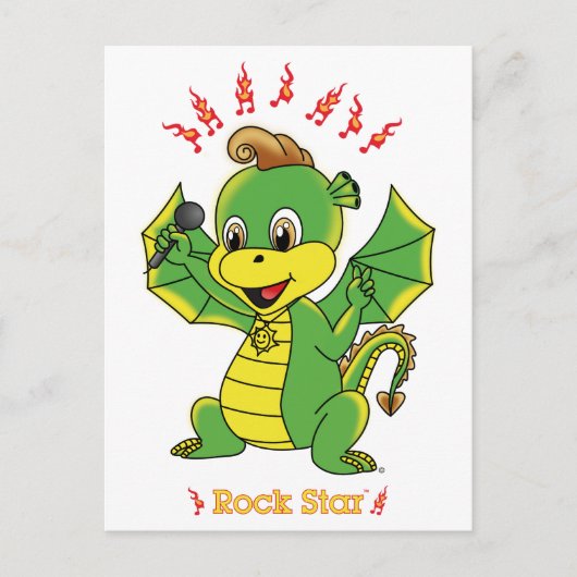 Cartes postales de Rockstar™ de dragon (Devant)