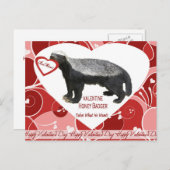 Cartes postales de Saint-Valentin de blaireau de (Devant / Derrière)