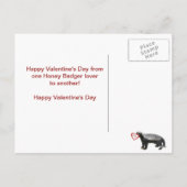 Cartes postales de Saint-Valentin de blaireau de (Dos)