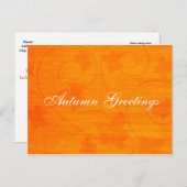 Cartes postales de salutations d'automne feuilles  (Devant / Derrière)