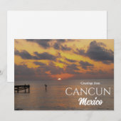 Cartes postales de salutations de Cancun Mexique a (Devant / Derrière)