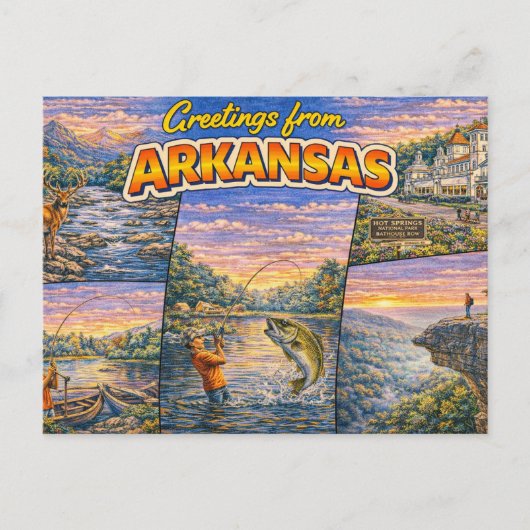 Cartes postales de salutations de l'Arkansas (Devant)