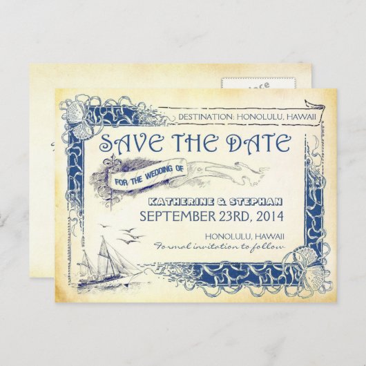 Cartes postales de sauvegarde à date nautiques (Devant / Derrière)