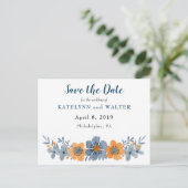 Cartes postales de sauvegarde de date avec fleurs  (Debout devant)