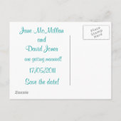 Cartes postales de sauvegarde de date en bleu-vert (Dos)