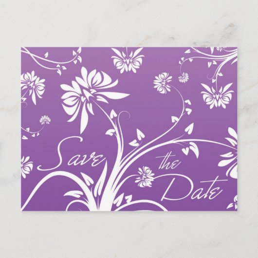 Cartes postales de sauvegarde de date florales vio (Devant)