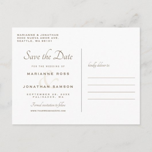 Cartes postales de sauvegarde de date noir et feui (Dos)