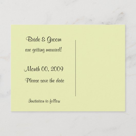 Cartes postales de sauvegarde de date photo vert c (Dos)