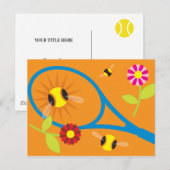 Cartes postales de tennis mignonnes pour une fête  (Devant / Derrière)